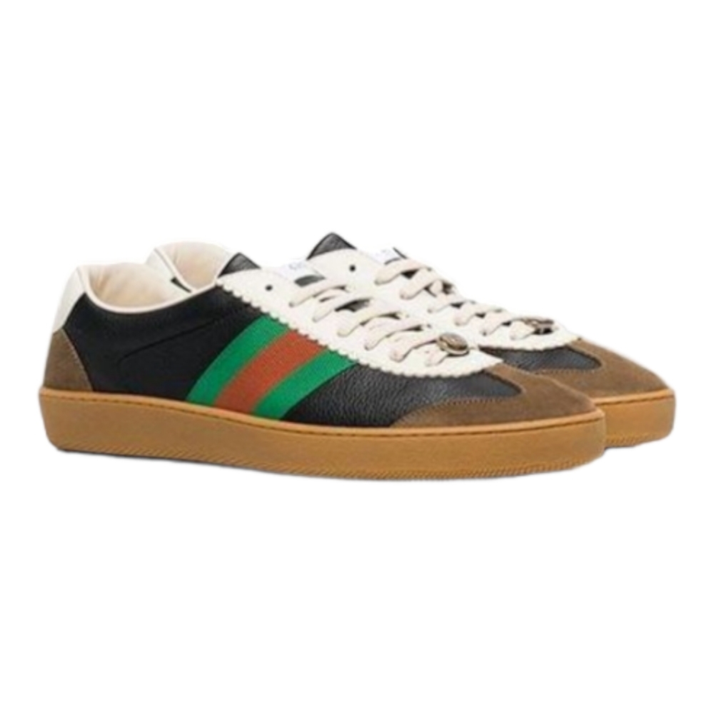 Gucci Web Leather & Suede Sneaker